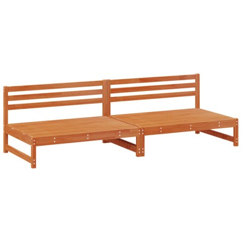 Sofa Środkowa do Ogrodu Lite drewno sosnowe Woskowy Brąz