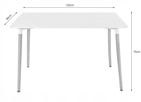 Zestaw stół prostokątny ADRIA 120x80cm czarny + 4 krzesła MARK czarne