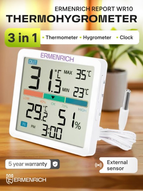 Termohigrometr Ermenrich Report WR10