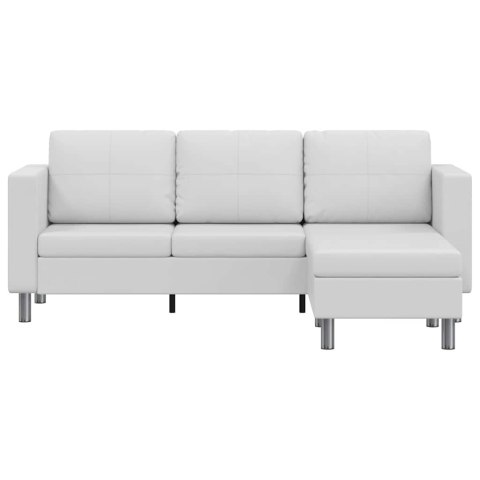Sofa 3-osobowa, skóra syntetyczna, biała