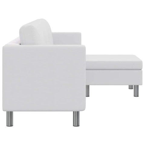 Sofa 3-osobowa, skóra syntetyczna, biała