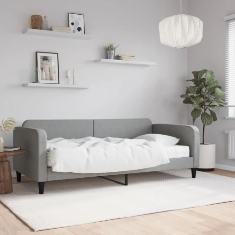 Sofa z materacem, jasnoszara, 90x190 cm, tkanina
