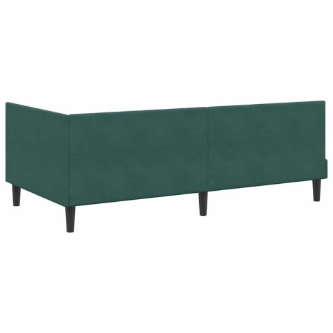 Rama Łóżka Narożnego z Materacem 2 pcs Zielony Aksamit