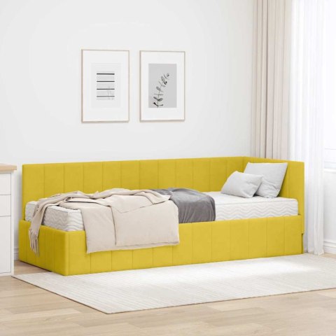 Rama Łóżka Narożnego z Materacem 2 pcs Żółty Aksamit