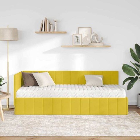 Rama Łóżka Narożnego z Materacem 2 pcs Żółty Aksamit