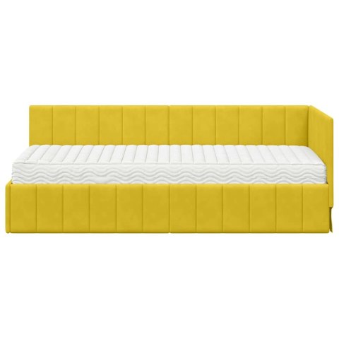Rama Łóżka Narożnego z Materacem 2 pcs Żółty Aksamit