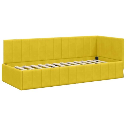 Rama Łóżka Narożnego z Materacem 2 pcs Żółty Aksamit