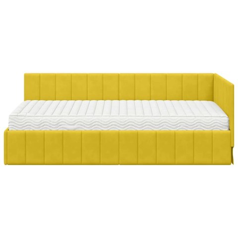 Rama Łóżka Narożnego z Materacem 2 pcs Żółty Aksamit