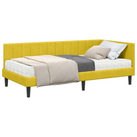 Rama Łóżka Narożnego z Materacem 2 pcs Żółty Aksamit