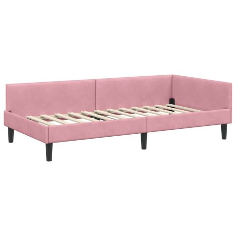 Rama Łóżka Narożnego z Materacem Inny 2 pcs Szary Aksamit
