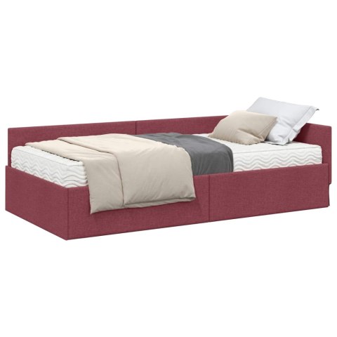 Rama Łóżka Narożnego z Materacem Inny 2 pcs Szary tkanina