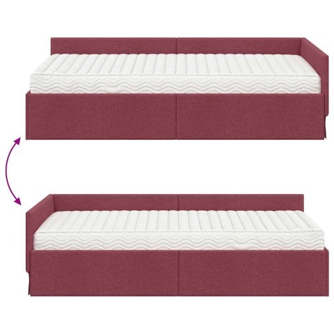 Rama Łóżka Narożnego z Materacem Inny 2 pcs Szary tkanina