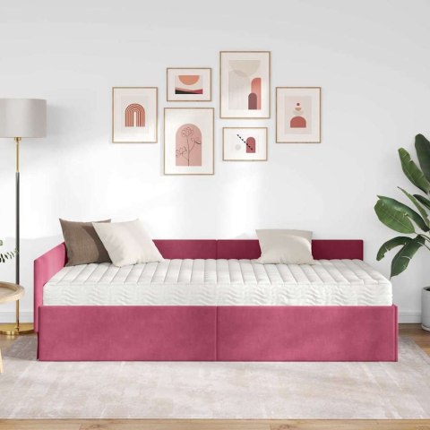 Rama Łóżka Narożnego z Materacem Inny 2 pcs Zielony Aksamit