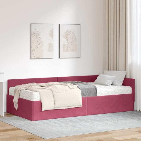 Rama Łóżka Narożnego z Materacem Inny 2 pcs Zielony Aksamit