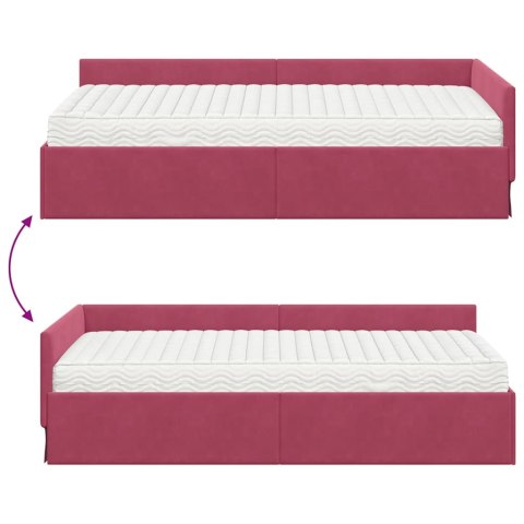 Rama Łóżka Narożnego z Materacem Inny 2 pcs Zielony Aksamit