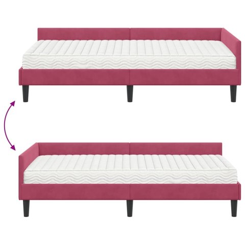 Rama Łóżka Narożnego z Materacem Inny 2 pcs Zielony Aksamit