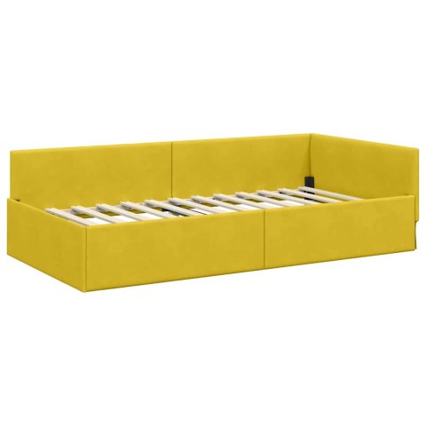 Rama Łóżka Narożnego z Materacem Inny 2 pcs Żółty Aksamit