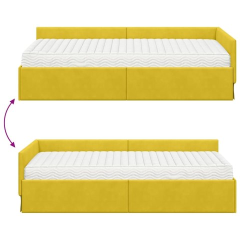 Rama Łóżka Narożnego z Materacem Inny 2 pcs Żółty Aksamit