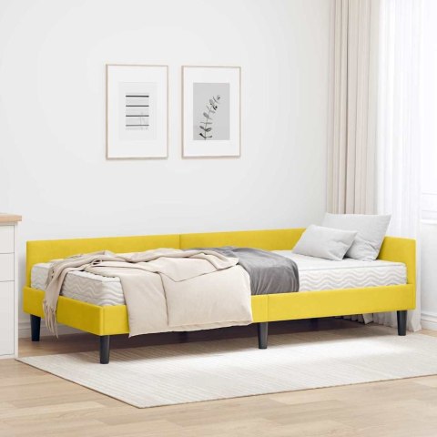 Rama Łóżka Narożnego z Materacem Inny 2 pcs Żółty Aksamit