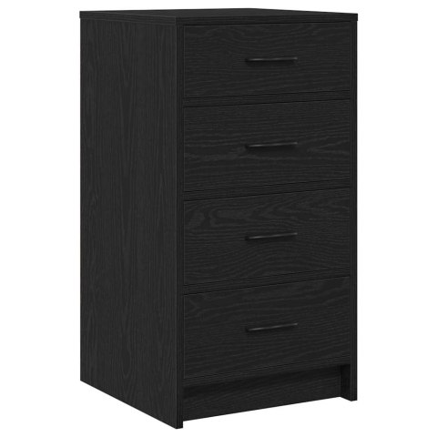Toaletka z szufladą 3 pcs Czarny Dąb Materiał drewnopochodny