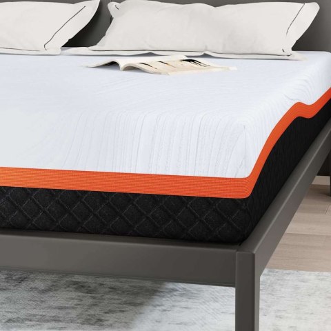 Materac Biały i szary 200 x 200 cm Tkanina żakardowa