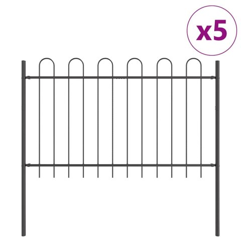 Ogrodzenie Ogrodowe 5 pcs Szary 8,5 x 1,2 m