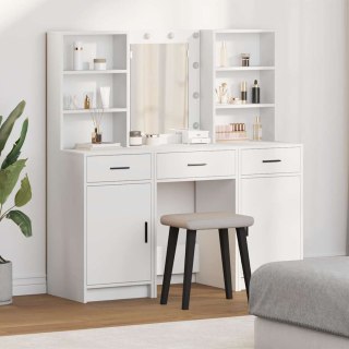 Zestaw toaletowy z LED 3 pcs Biały Materiał drewnopochodny
