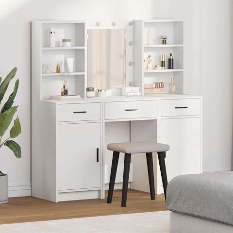 Zestaw toaletowy z LED 3 pcs Biały Materiał drewnopochodny