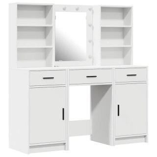 Zestaw toaletowy z LED 3 pcs Biały Materiał drewnopochodny