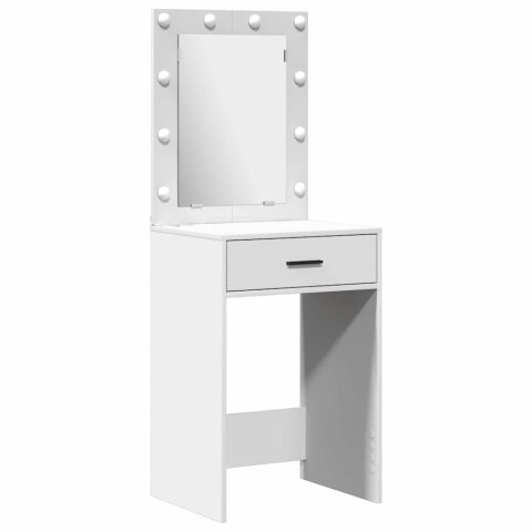 Zestaw toaletowy z LED 3 pcs Biały Materiał drewnopochodny