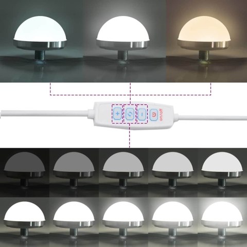 Zestaw toaletowy z LED 3 pcs Biały Materiał drewnopochodny