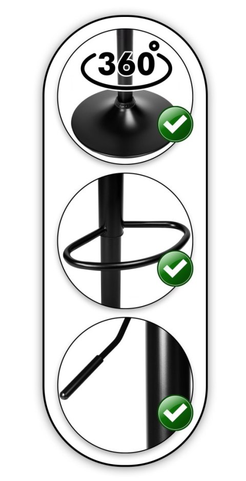 Krzesło barowe COFTON BLACK welurowe beżowe VELVET