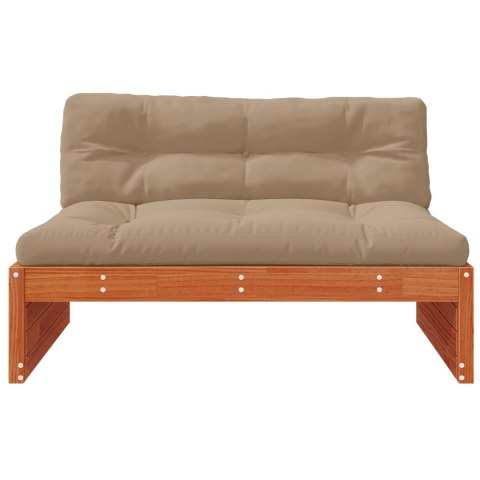 Sofa Środkowa do Ogrodu Lite drewno sosnowe Woskowy Brąz