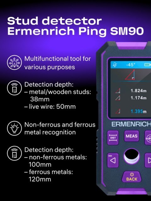 Detektor kołków Ermenrich Ping SM90