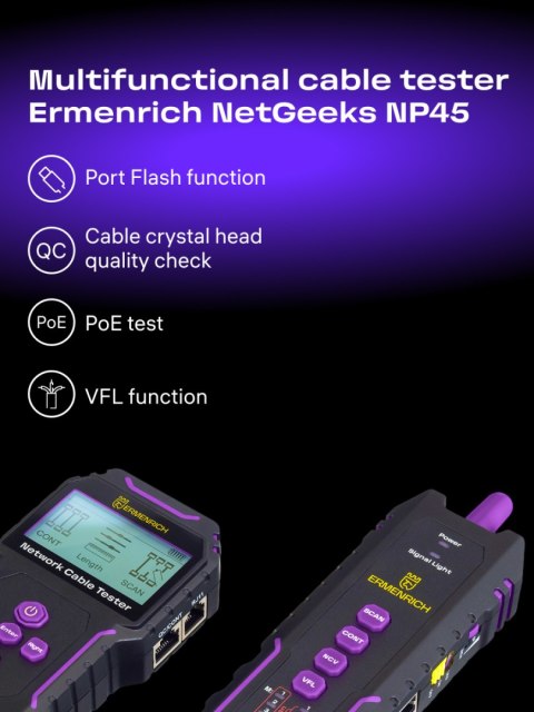 Wielofunkcyjny tester przewodów Ermenrich NetGeeks NP45