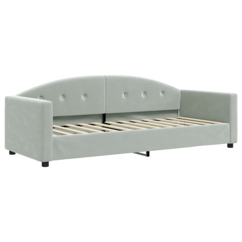 Sofa z materacem do spania, jasnoszara, 80x200 cm, aksamit