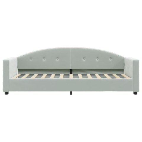 Sofa z materacem do spania, jasnoszara, 80x200 cm, aksamit