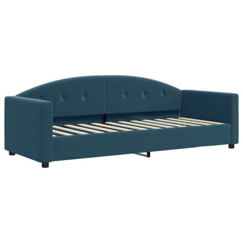 Sofa z materacem do spania, niebieska, 80x200 cm, aksamit
