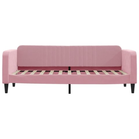 Sofa z materacem do spania, różowa, 80x200 cm, aksamit