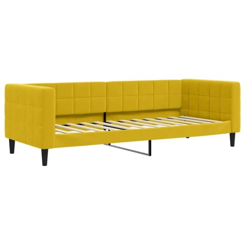 Sofa z materacem do spania, żółta, 80x200 cm, aksamit