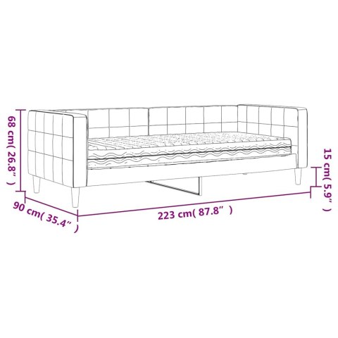 Sofa z materacem do spania, żółta, 80x200 cm, aksamit