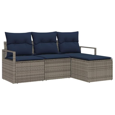 Zestaw Sof 4 pcs Szary polirattan