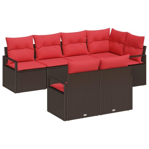 Zestaw Sof 7 pcs Brązowy polirattan