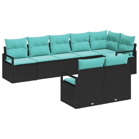 Zestaw Sof 8 pcs Czarny polirattan