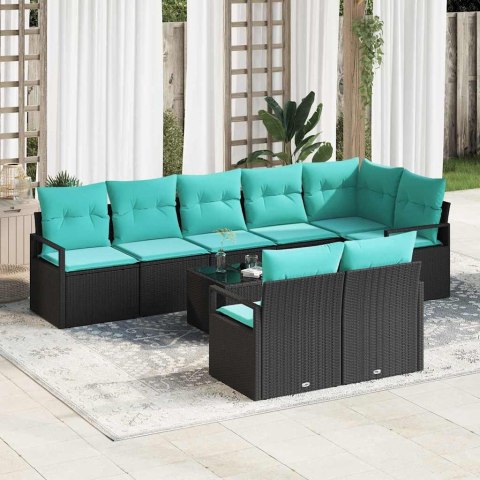 Zestaw Sof 9 pcs Czarny polirattan