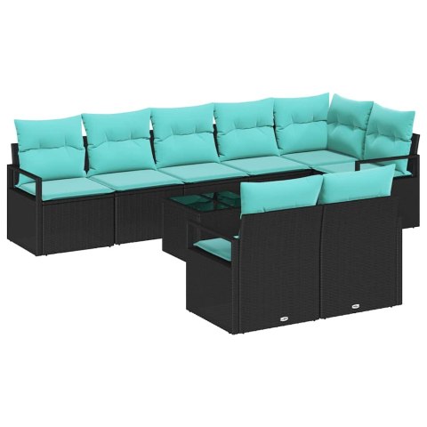 Zestaw Sof 9 pcs Czarny polirattan