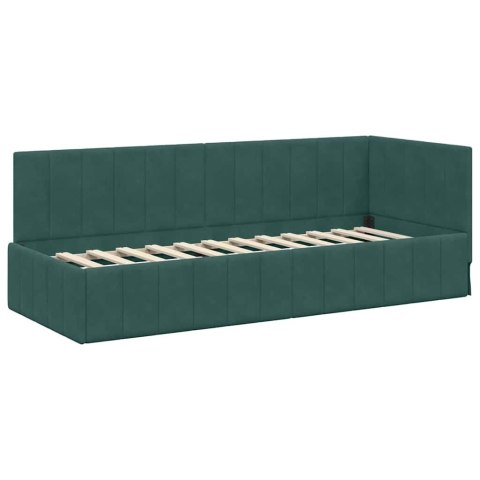 Rama Łóżka Narożnego z Materacem 2 pcs Zielony Aksamit