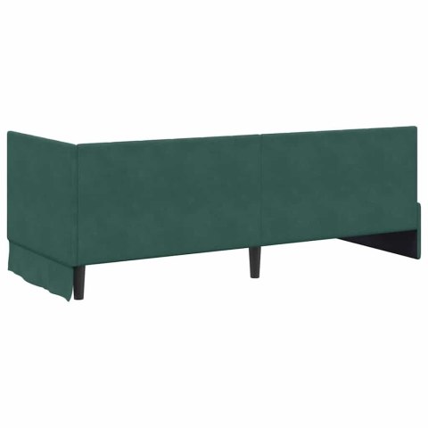 Rama Łóżka Narożnego z Materacem 2 pcs Zielony Aksamit