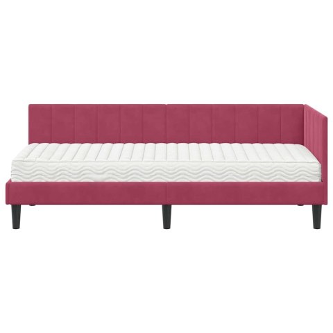 Rama Łóżka Narożnego z Materacem 2 pcs Zielony Aksamit