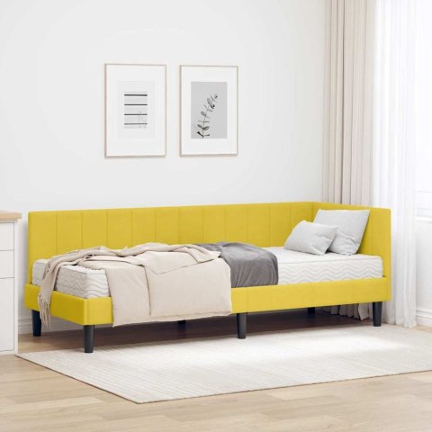 Rama Łóżka Narożnego z Materacem 2 pcs Żółty Aksamit